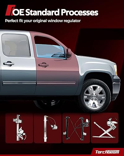 Miniatura 3 de Torchbeam Elevalunas eléctrico del lado del pasajero trasero con conjunto de motor, 751-713 Reemplazo para Escape 2008-2012, Mariner 2008-2011,