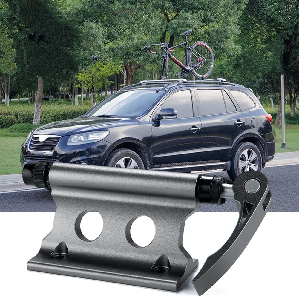 Dachgepäckträger Relingträger Fahrradträger Auto Dach Fahrrad Vorderradgabel Befestigungsclip Unterstützung Installation Halter Schloss LKW Radfahren Halterung (Farbe : Dark Grey)