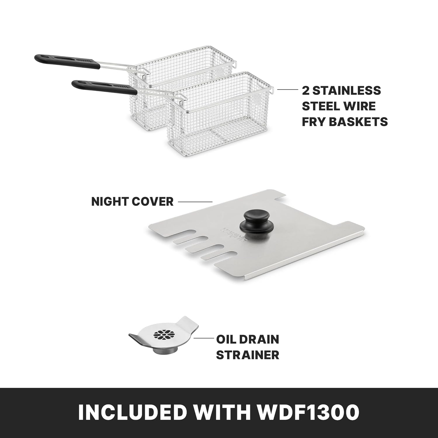 Waring Commercial 10lb Heavy-Duty Deep Fryer, for French Fries, Mozzerella Sticks, Chicken Wings, WDF1300