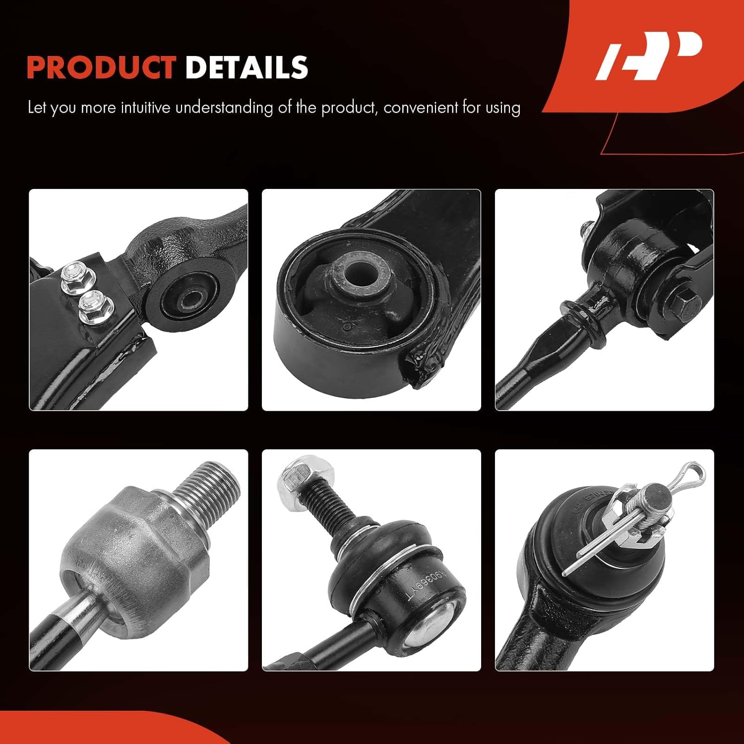A-Premium Set of 12, Front Upper Lower Control Arm, Lower Ball Joint, Sway Bar Link, Inner Outer Tie Rod End Compatible with Hyundai Sonata 2002-2005, XG300 2001, XG350 2002-2005, Kia Optima 2001-2005