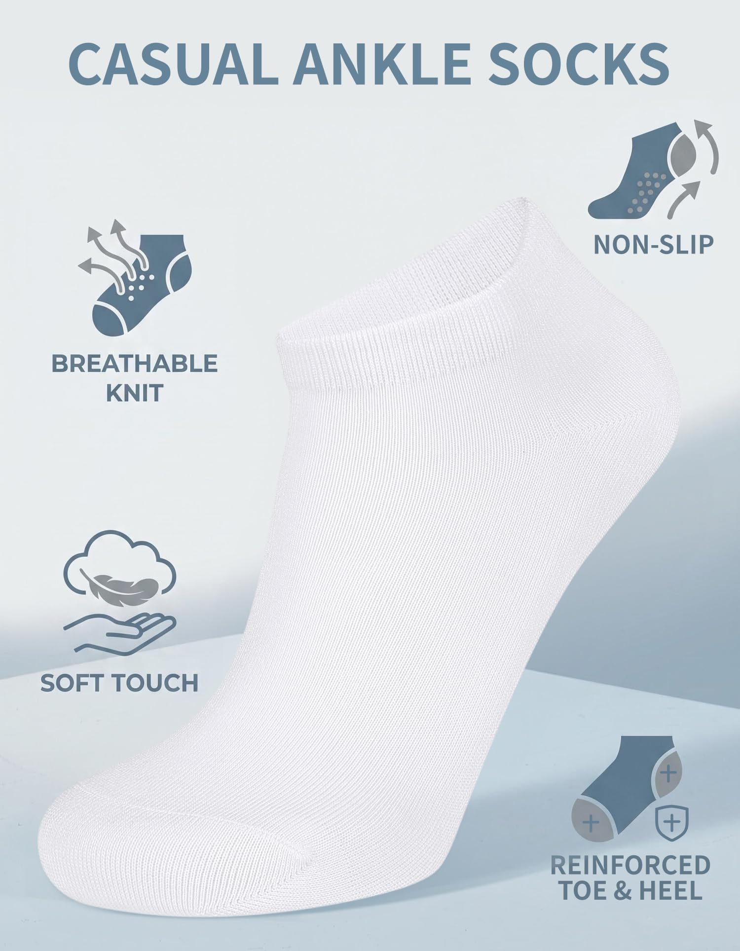 CLOSEMATE Socquettes 39-42 43-46 Chaussettes Basses Homme Femme en Coton Respirantes Douces Courtes pour Sneakers Baskets en Blanc Noir 5 ou 10 Paires