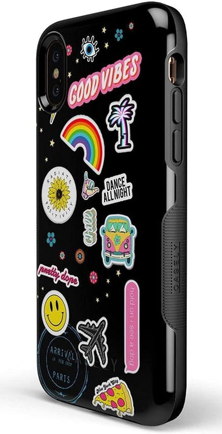 Casely iPhone X/XS Case | Stuck on U | Festival Sticker Floral | Bold Protective Design