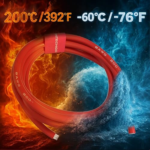 Vista 14 de BNTECHGO Alambre de silicona de calibre 8 de 5 pies, rojo y negro de 5 pies, cable de cobre estañado trenzado de 8 AWG