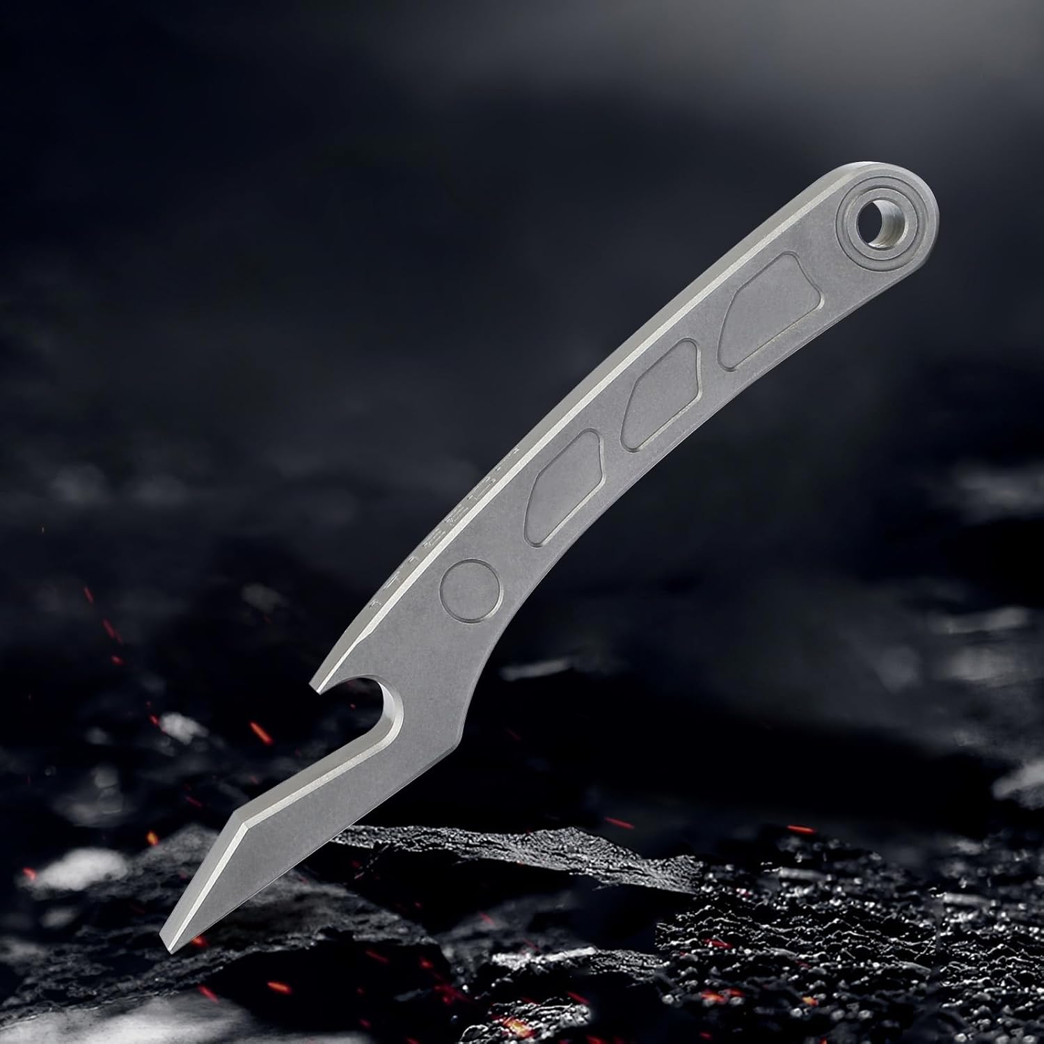 EDC Pry Bar Keychain Bottle Opener Compact Titanium Tool, Pocket sized and Multi functional - Image 6