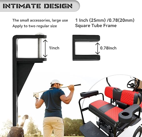 Miniatura 4 de XUANYUDG0769 Reposabrazos de carrito de golf con portavasos para EZGO TXT Club Car DS Precedent y Yamaha Kit de asiento trasero, marco de soporte