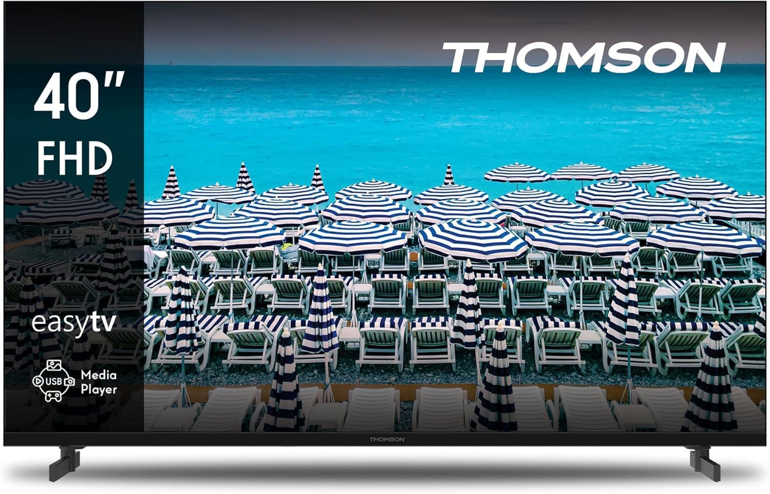 THOMSON TV 40 Pouces (101 cm) FHD Easy TV, Téléviseur LED (Non-​Smart), Triple Tuner (DVB-​T/​T2/​C/​S/​S2), Dolby Audio, Mode Hôtel, Lecteur Multimédia, Télécommande Rétroéclairée, 3X HDMI - 40FD2S13
