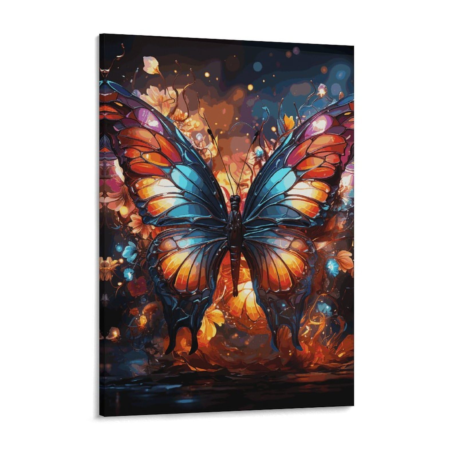 Colorful Butterflies Canvas Wall Art for Bedroom 12x16inch Canvas Prints Artwork for Walls Modern Picture Artwork Painting for Living Room Aesthetic Wall Paintings for Bathroom Kitchen Office
