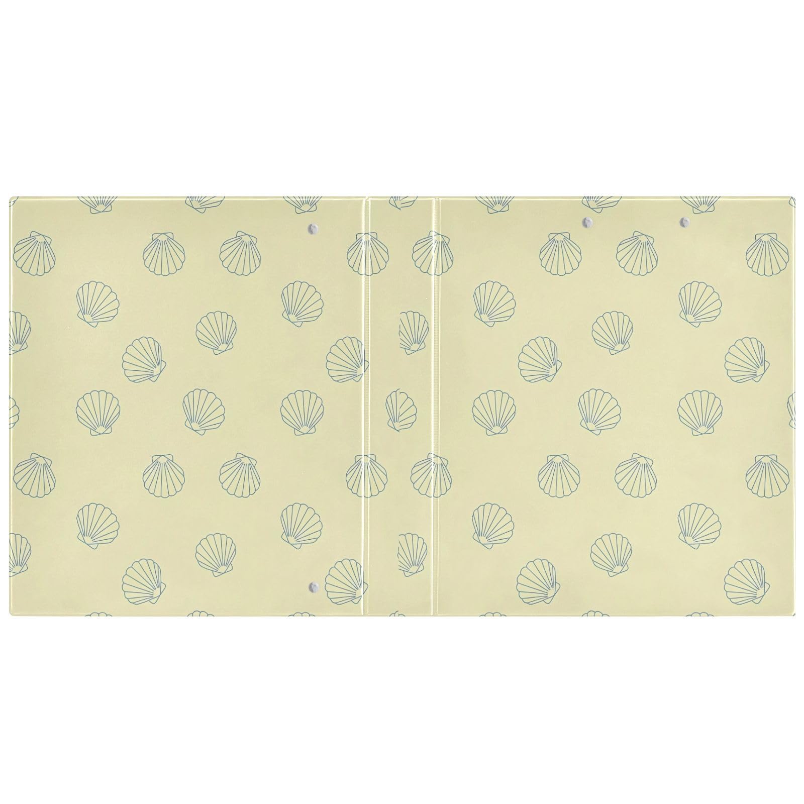 Line-Art - Raccoglitori a 3 anelli, 3,8 cm, motivo conchiglie decorative, con clip in metallo, formato A4, organizer per casa e ufficio, confezione da 2