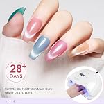 Moonlight Cat Eye Gel Nail Polish, 6 Colors Magnetic Nail Polish Gel Glass Ceramic Cateye Gel Polish with Magnetic Stick High Glossy Shine Effect Nail Art Manicure Home DIY for Women Girl