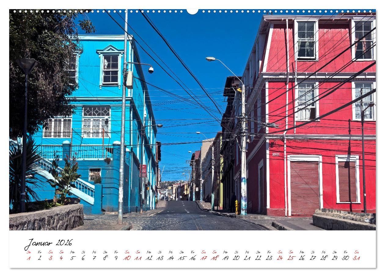 Die Farben von Valparaíso (Wandkalender 2026 DIN A2 quer), CALVENDO Monatskalender: Die Farben und Wandmalereien von Valparaíso (CALVENDO Orte)