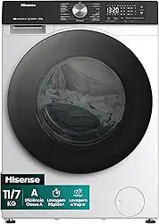 Hisense Lava e Seca, 11kg Lavagem/7kg Secagem, Wi-Fi, Steam, 13 Programas, Motor Inverter, Painel Touch, Branca WD3S11-127V