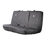 Universal Nylon Duck Canvas Automotive Bench Seat Covers, Durable Fitted Full-Size Bench Seat Protection with Rain Defender, Gravel