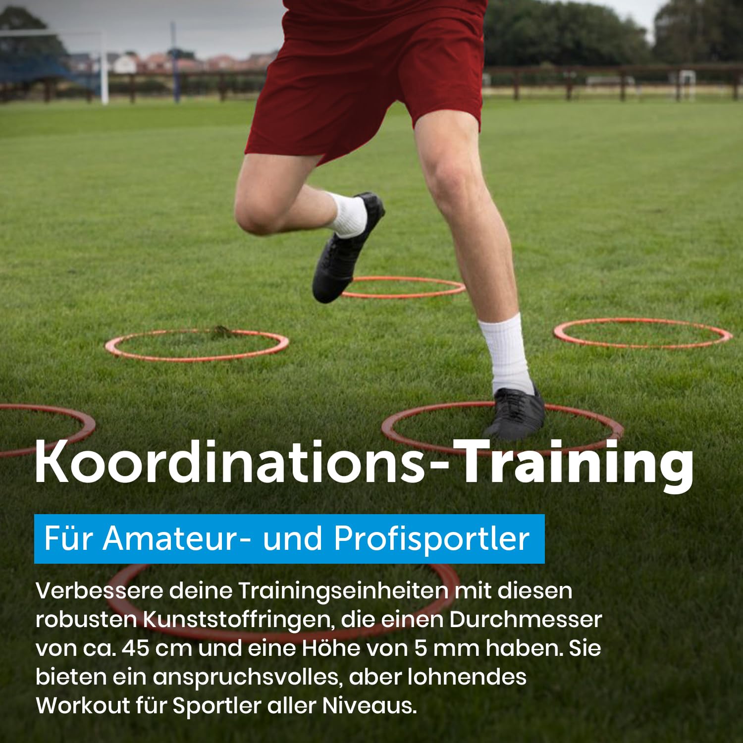 Lot de 12 anneaux de coordination avec sac | Entraînement pour ballon de football | Agility pour chiens