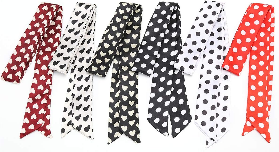 Obosoyo 6pcs Fashion Bag Handbag Handle Ribbon Scarf Neckerchief Scarf Package Band Hair Head Decoration