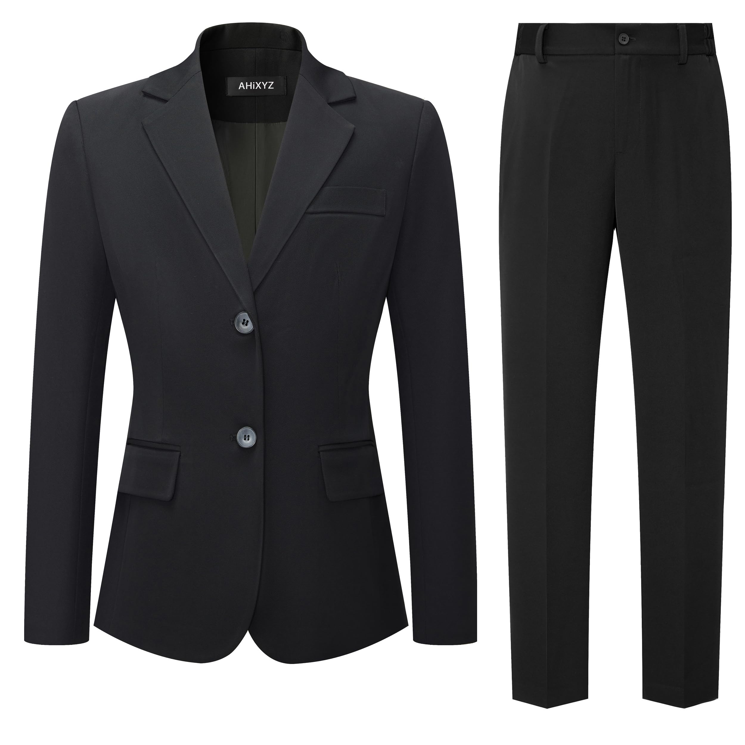 Women's 2 Piece Pants Suits Slim Fit Two Button Business Work Casual Outfit
