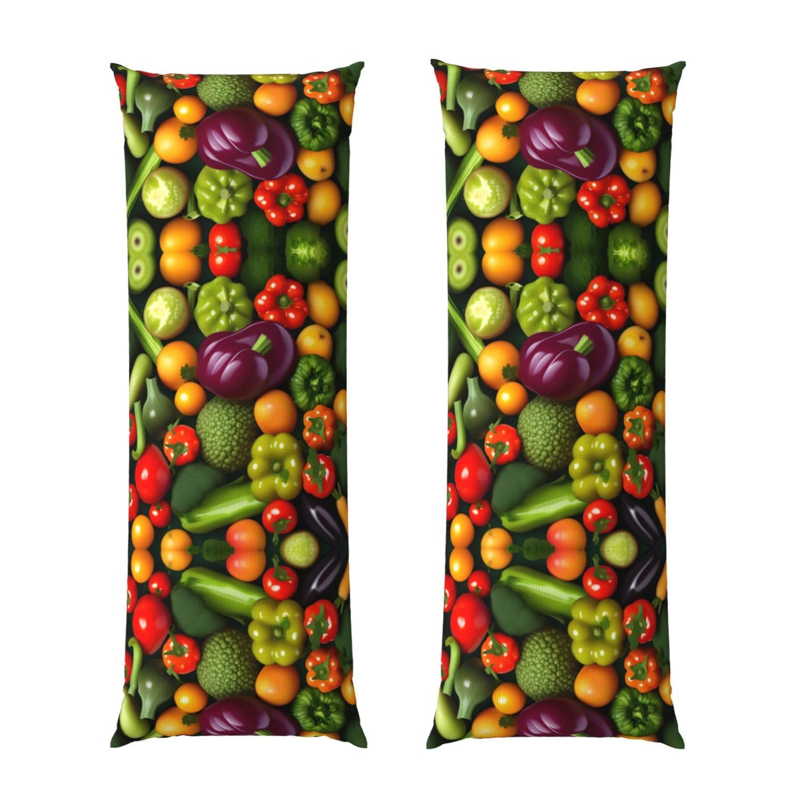 Housse de coussin de corps fruits et légumes | Taie d'oreiller longue et respirante 40x120cm