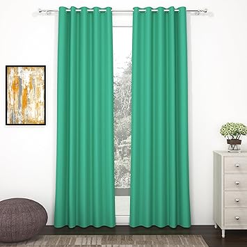 Story@Home 100% True Blackout Window Curtains 5 Feet Long Set of 1 | Plain Design | Room Darkening Curtain | Thermal Insulated Curtains for Living Room, Bedroom | (116 x 152 cm, Teal)