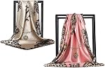 Silk Like Scarf Protective Scarf Neck Scarves Women’s Large Square Satin Hair Scarf 35 x 35 inches