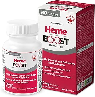 HEME BOOST 11.6mg (232mg Iron) I 60 Tablets I High Potency Natural Iron Supplement I High Absorption & Gentle on Stomach I Iron Pills for Adults & Safe for Use in Pregnancy