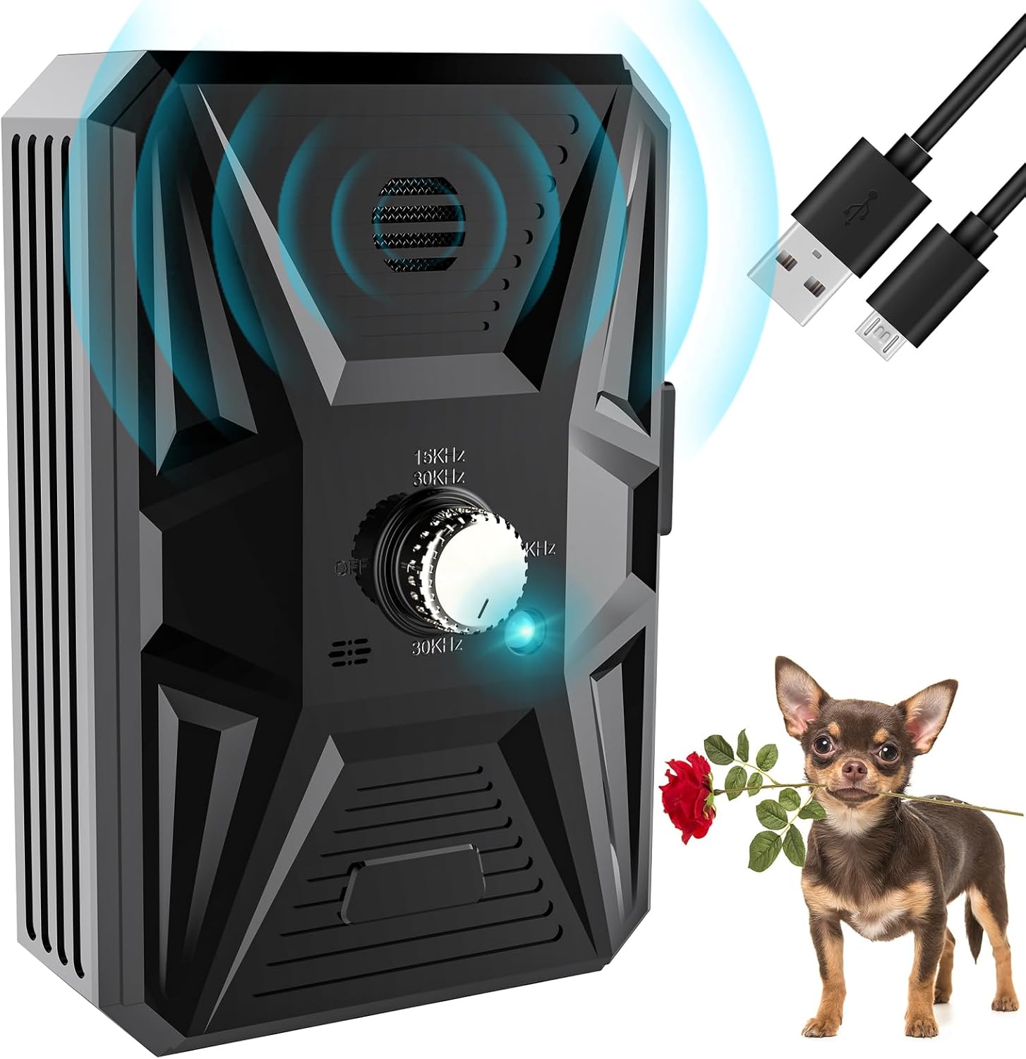 Anti Barking Device, 3 Frequencies Dog Deterrent Devices, 33Ft