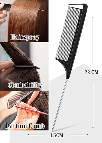 Miniatura 6 de AnWoor 4Pcs Edge Brush Slick Back Hair Stick, Hair Wax Stick for Flyaways, Slick Back Hair Brush for Smoothing Baby Hair, Rat Tail Combs Parting