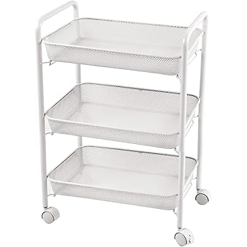 Coswe Rollwagen Mit 3 Etagen Aus Metall Mit Griff Fur Kunstwagen Mit Radern Fur Badezimmer Und Kuche Weiss Amazon De Kuche Haushalt