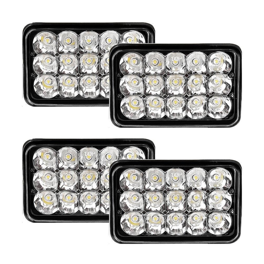 4x V-Spec 4x6 Premium LED Headlight Conversions - Black H4651 H4656 H4666