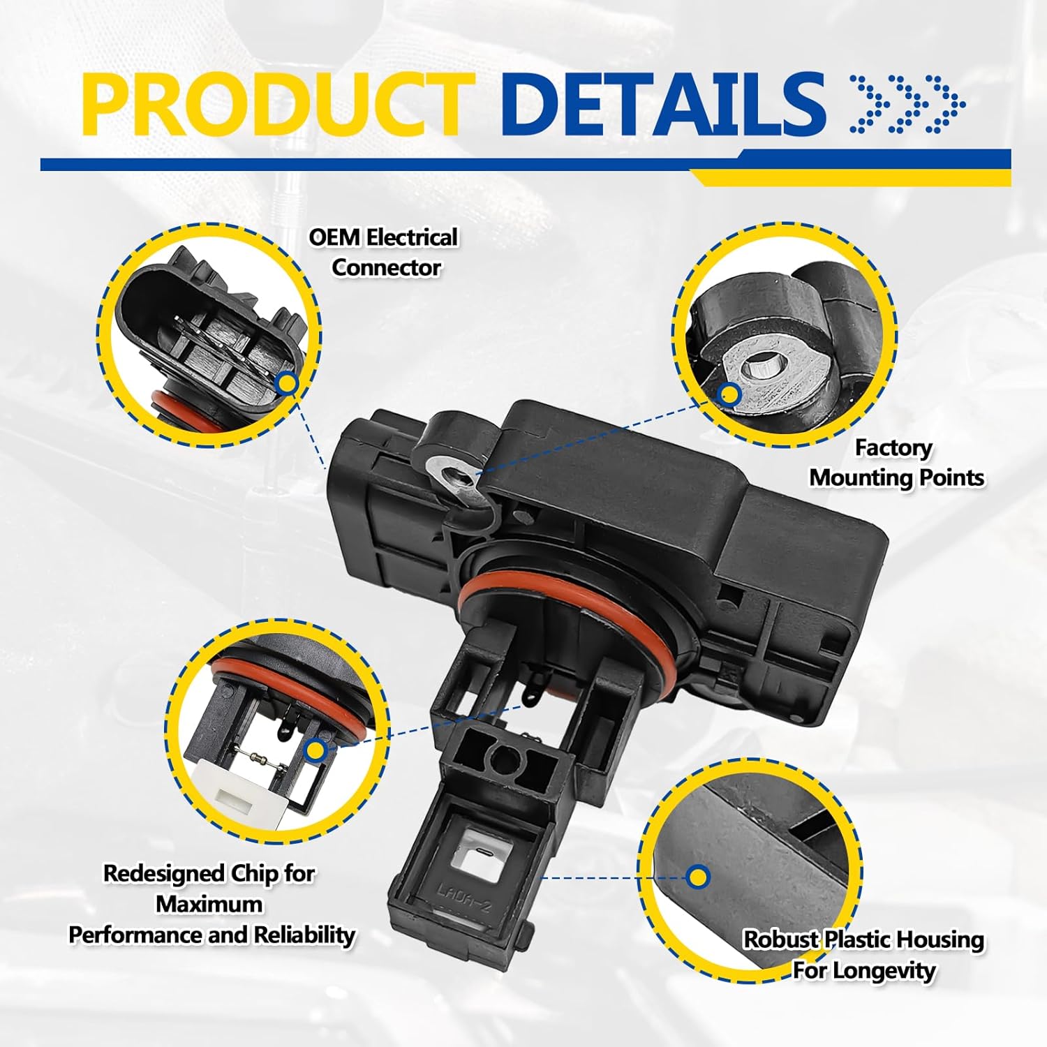MAF 2134343 Mass Air Flow Sensor Compatible with Cadillac CTS Escalade Chevy Avalanche Silverado Suburban Tahoe GMC Sierra Yukon XL 1500 2500 Replaces OE 10393948 23256991