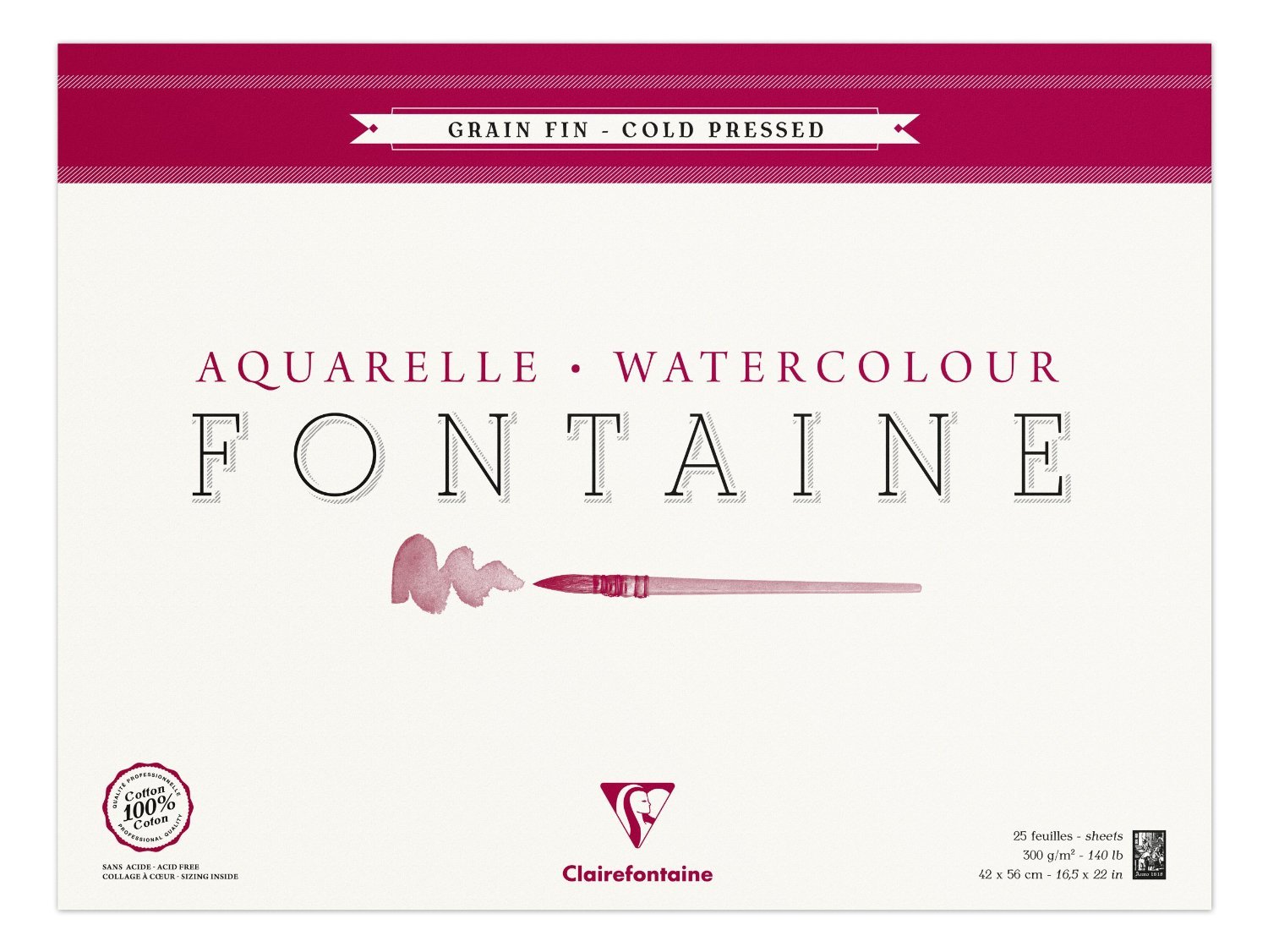 Clairefontaine 96417C blok do akwareli klejony z 4 stron 42x56 cm 300 g
