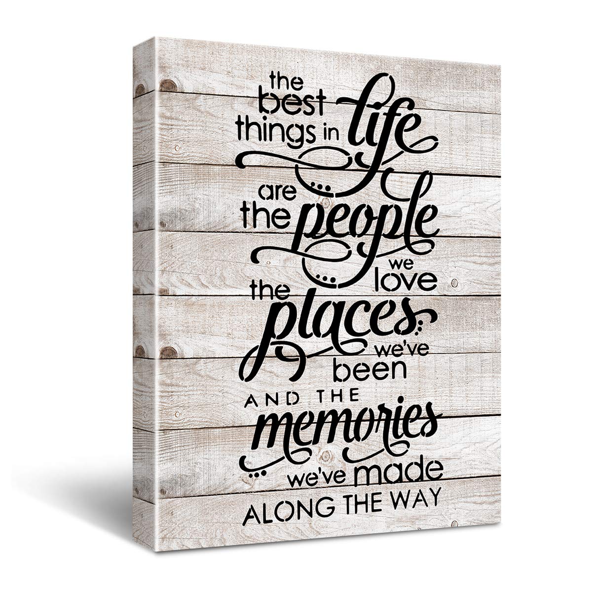 Hijie Best “The Things In Life Are The People We Love The Places We've Been... Inspirational Quote Canvas Wall Art, Gift Gifts Canvas Wall Art For Family Member, Home Decor Size 12X16