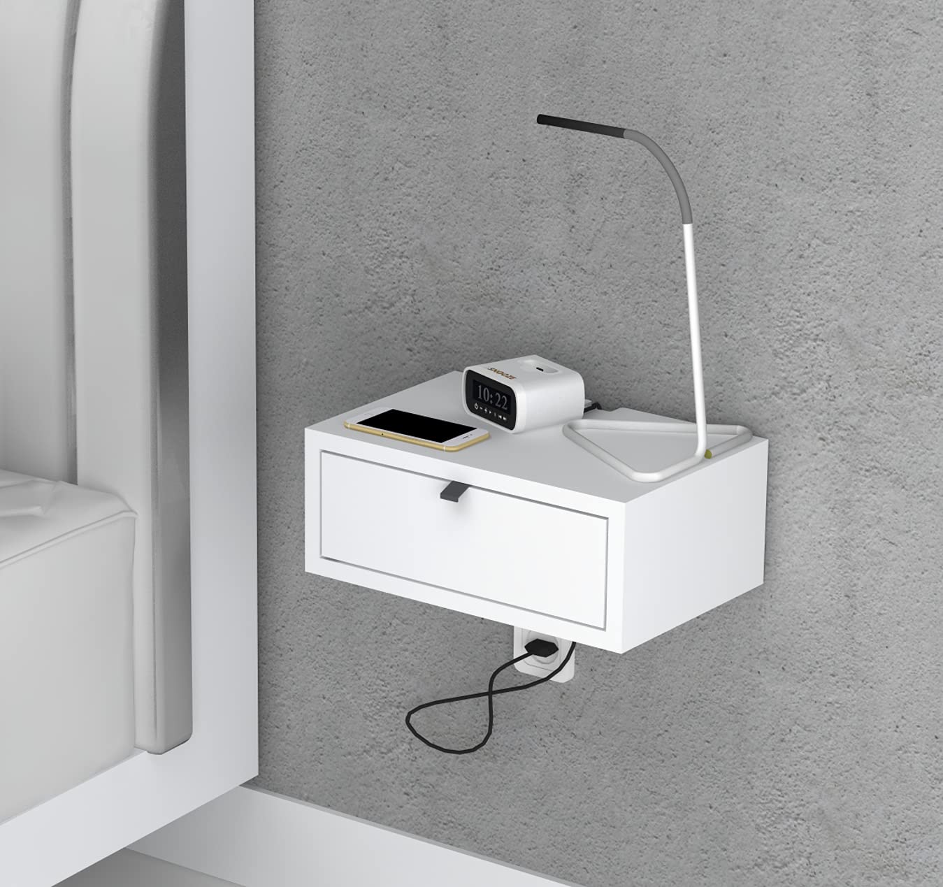 Buy SASAHOO Floating Bedside Table Nightstands Floating Stackable End