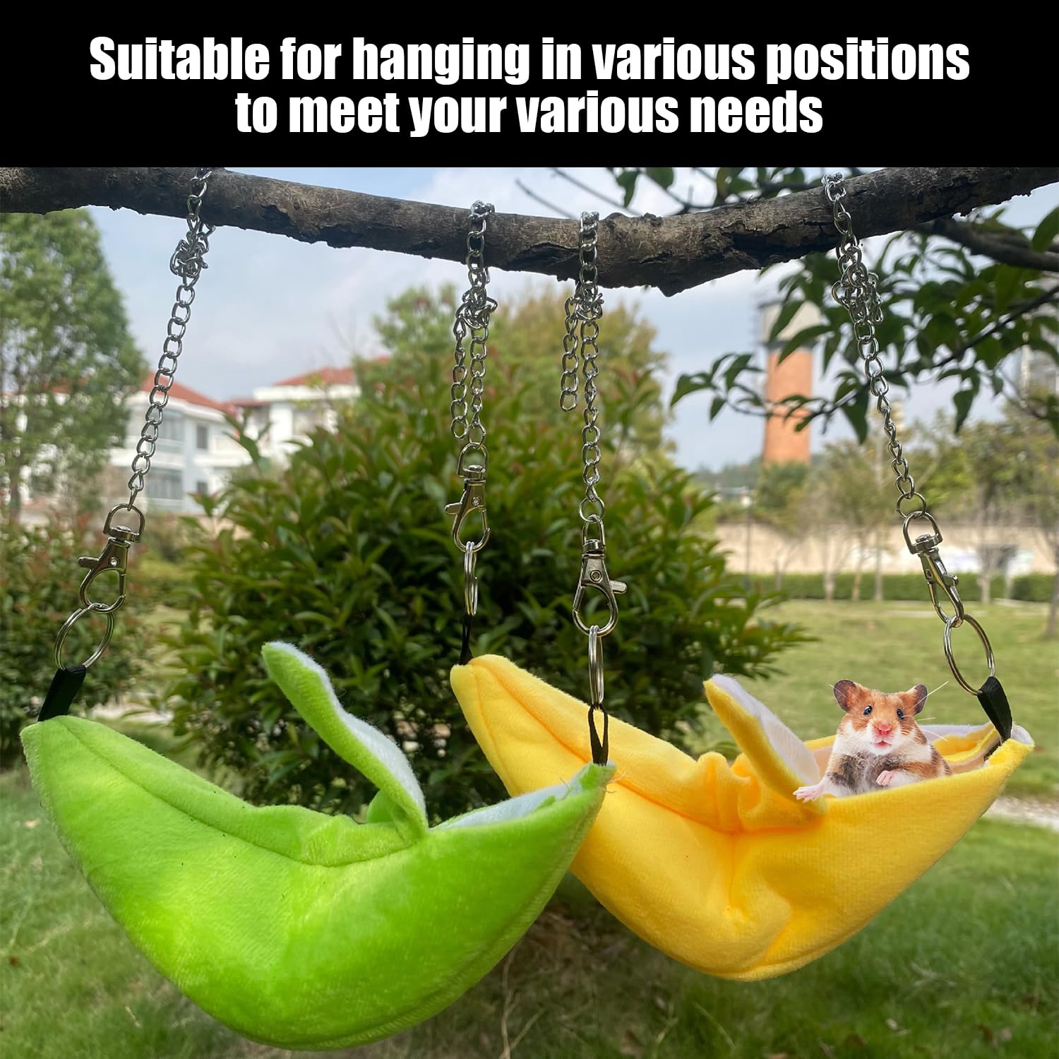 2 Pezzi Letto di Criceto A Forma di Banana, Amaca Sospesa, Letto per Animali Domestici Caldi, Letto per Animali Domestici Creativi, Forniture per Animali Domestici.