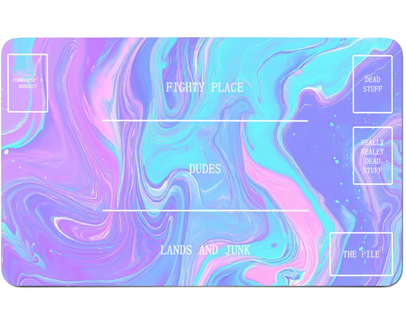 RWUTYTIUL for MTG Card Playmat 24 X 14 Inch with B Zone, Stitched Play Mat for Commander Board TCG RPG CCG Game Desktop Tablet Mouse Pad for Playing Accessories, Purple Texture
