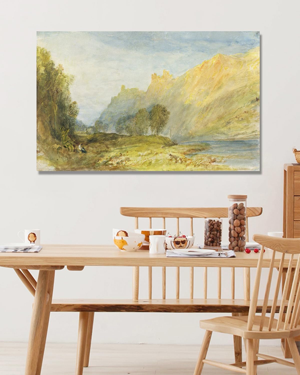 Turner Style Romantyczny Krajobraz Płótno Art. A26. Tylko płótno 30 x 48 cm
