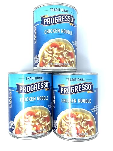 Progresso- Sopa tradicional de fideos de pollo - Paquete de 3 latas de 19 onzas