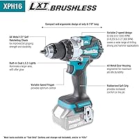 Vista 3 de Makita XPH16T 18V LXT Kit de taladro de martillo inalámbrico compacto sin escobillas de iones de litio de 1/2" (5.0Ah)