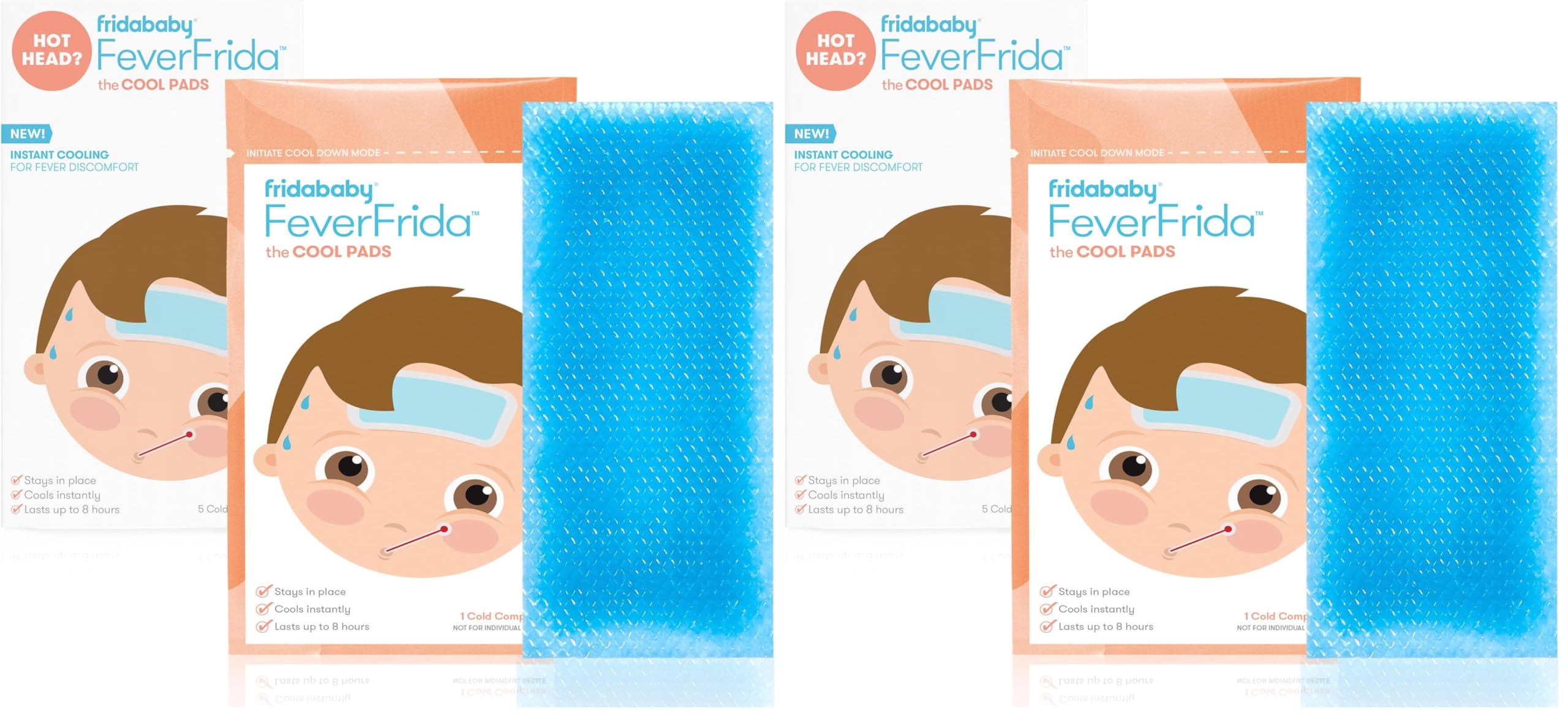 Frida Baby Cool Pads for Kids Fever discomfort by fridababy, 5 Count (Pack of 2)