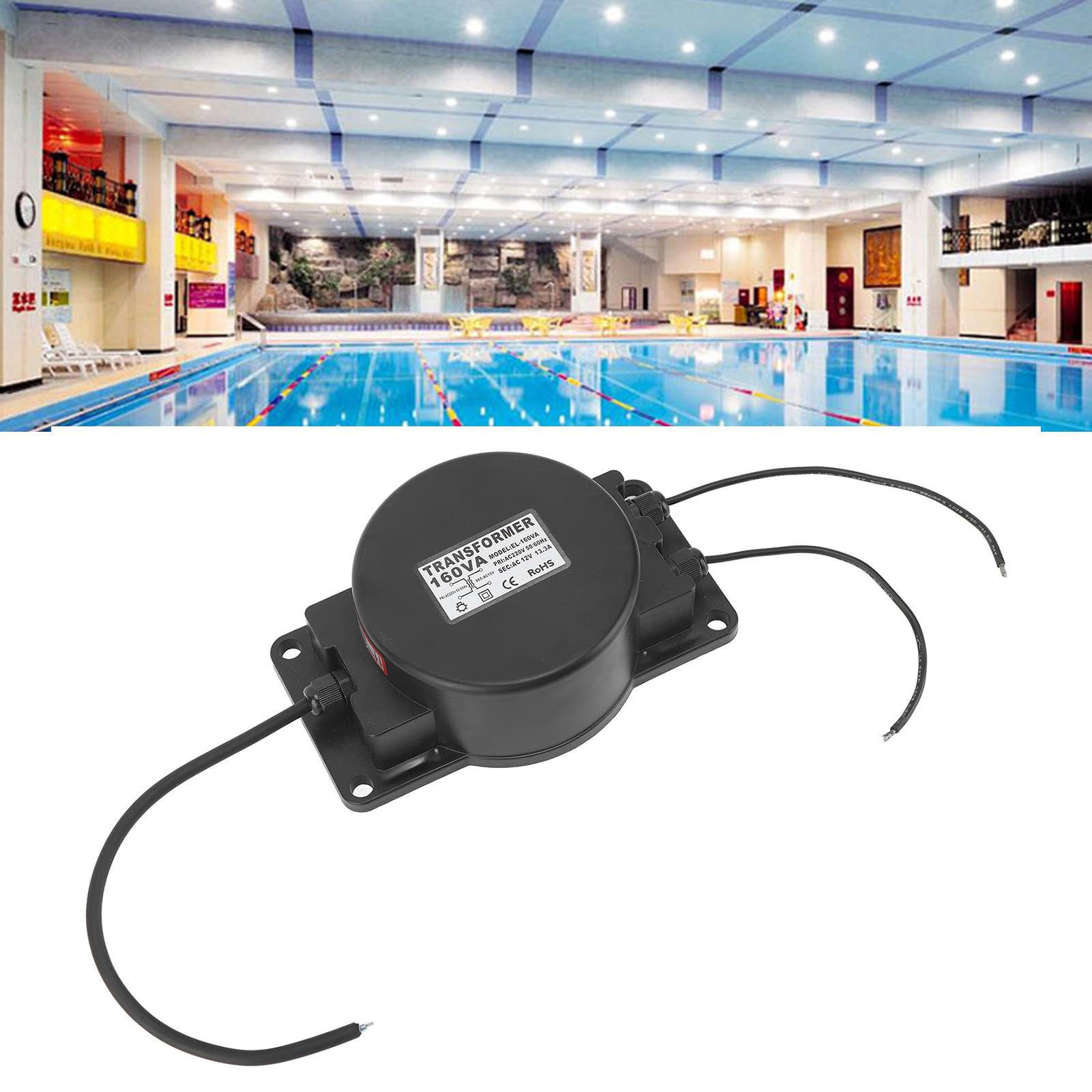 GOWENIC Transformador de Luz para Piscina Impermeable IP68 |Controlador de bajo Voltaje de 160W, 220V a 12V CA para Lámparas de Fuente Subacuáticas
