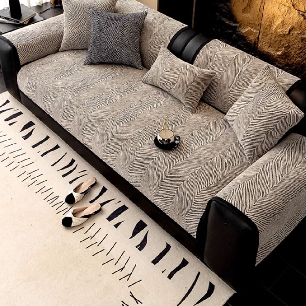 Housse De Canapé pour Chiens Couvre Canapé Lavable Housse Canapé en Chenille Canapé Serviette 1-4 Places Housse De Coussin, Antidérapant Housse De Protection pour Canapé(Black,90x240cm)