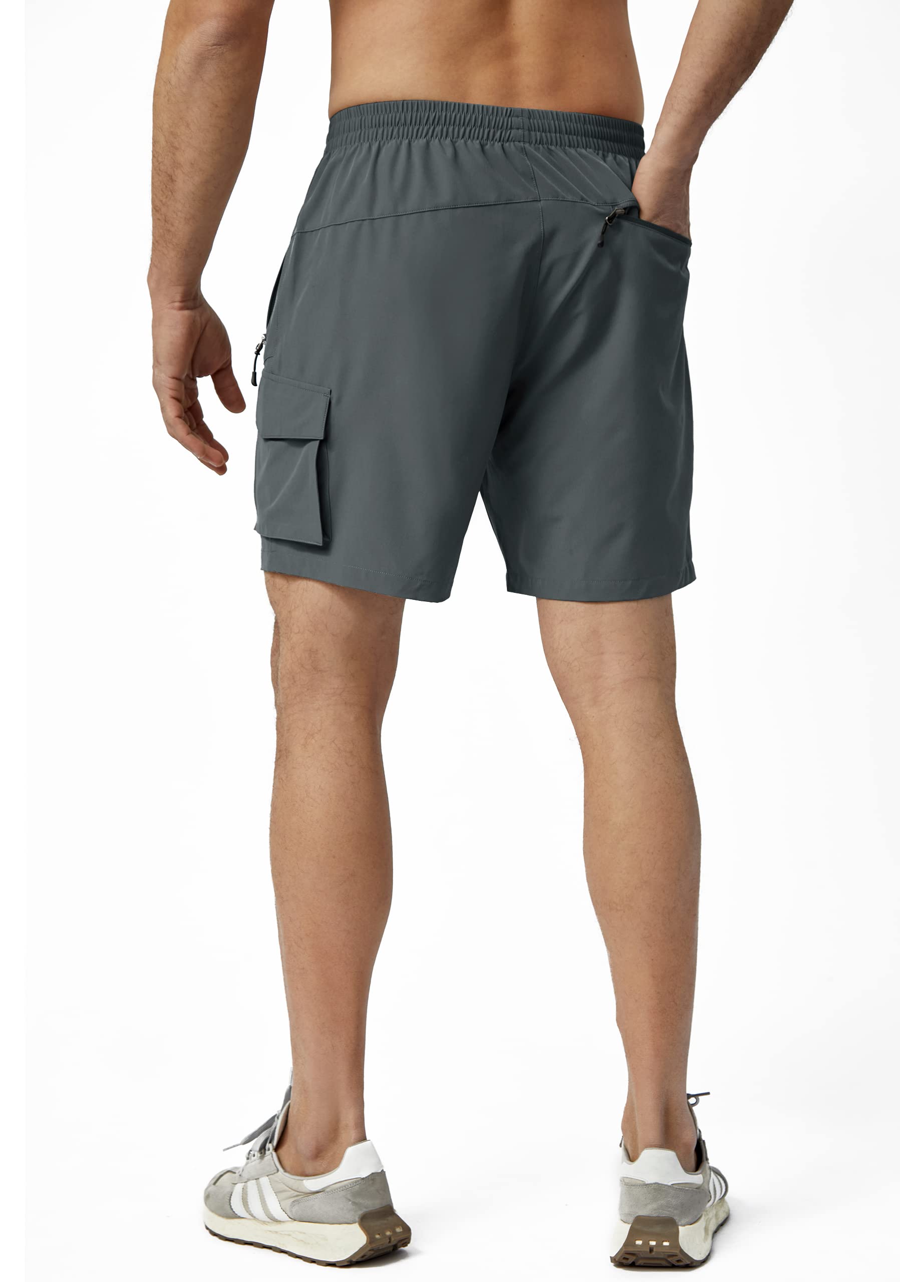 Short Cargo Homme Été Léger Randonnée Séchage Rapide Imperméable Travail Stretch pour Loisirs Sport Golf avec 4 Poches
