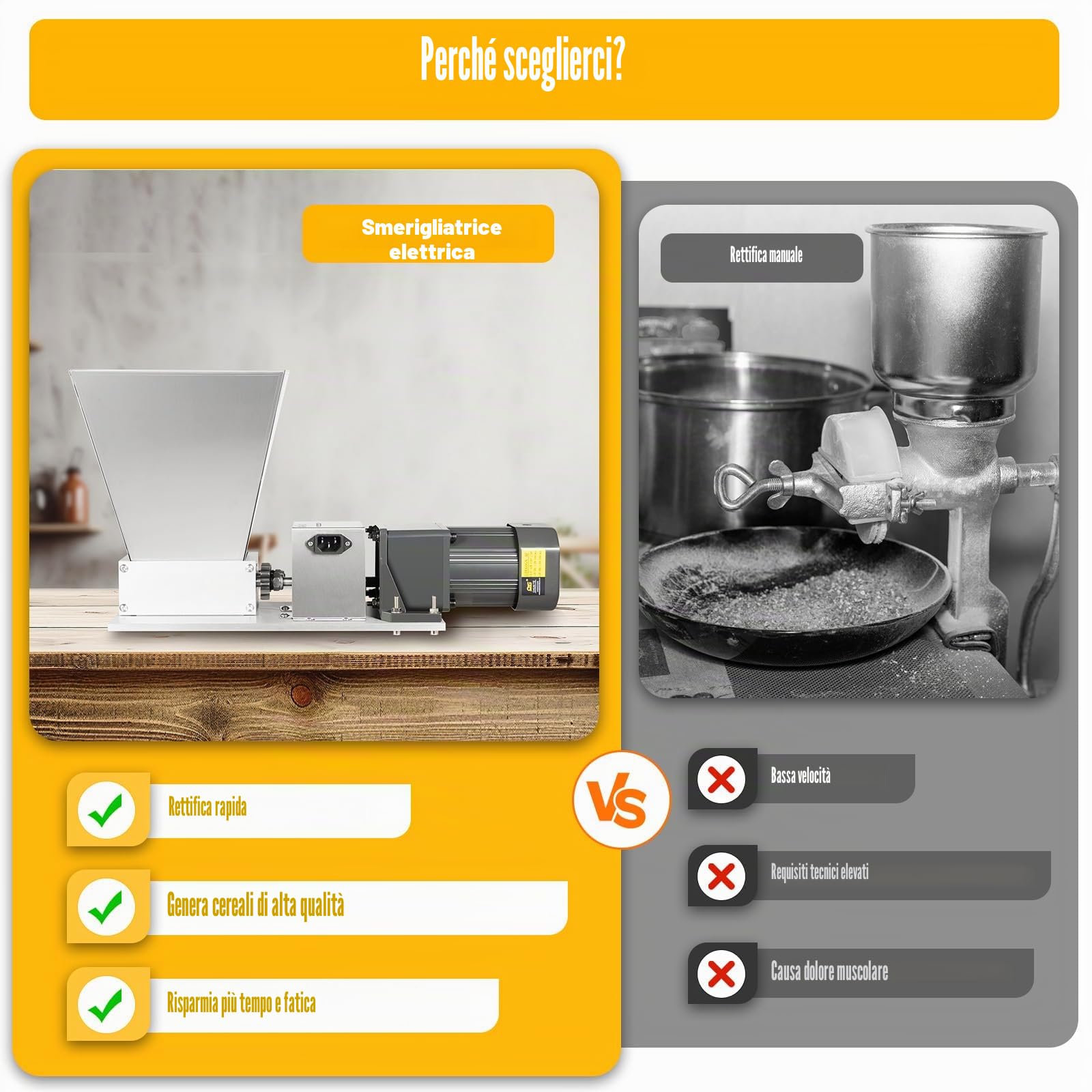 MINRS Mulino elettrico regolabile per grano con quattro tramoggie, mulino elettrico per malto, grano a rulli, 60 W, 75 RPM, 220 V