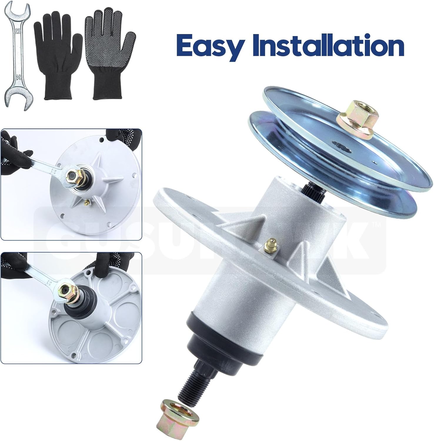 Pre-Greased 1001200MA Spindle Assembly with 92851MA Pulley Replaces Murray 1001200MA, Murray 1001200 Deck Spindle Assembly, 1001194MA, 1001194, 726958, 726959 for Murray 40 inch Lawn Tractors