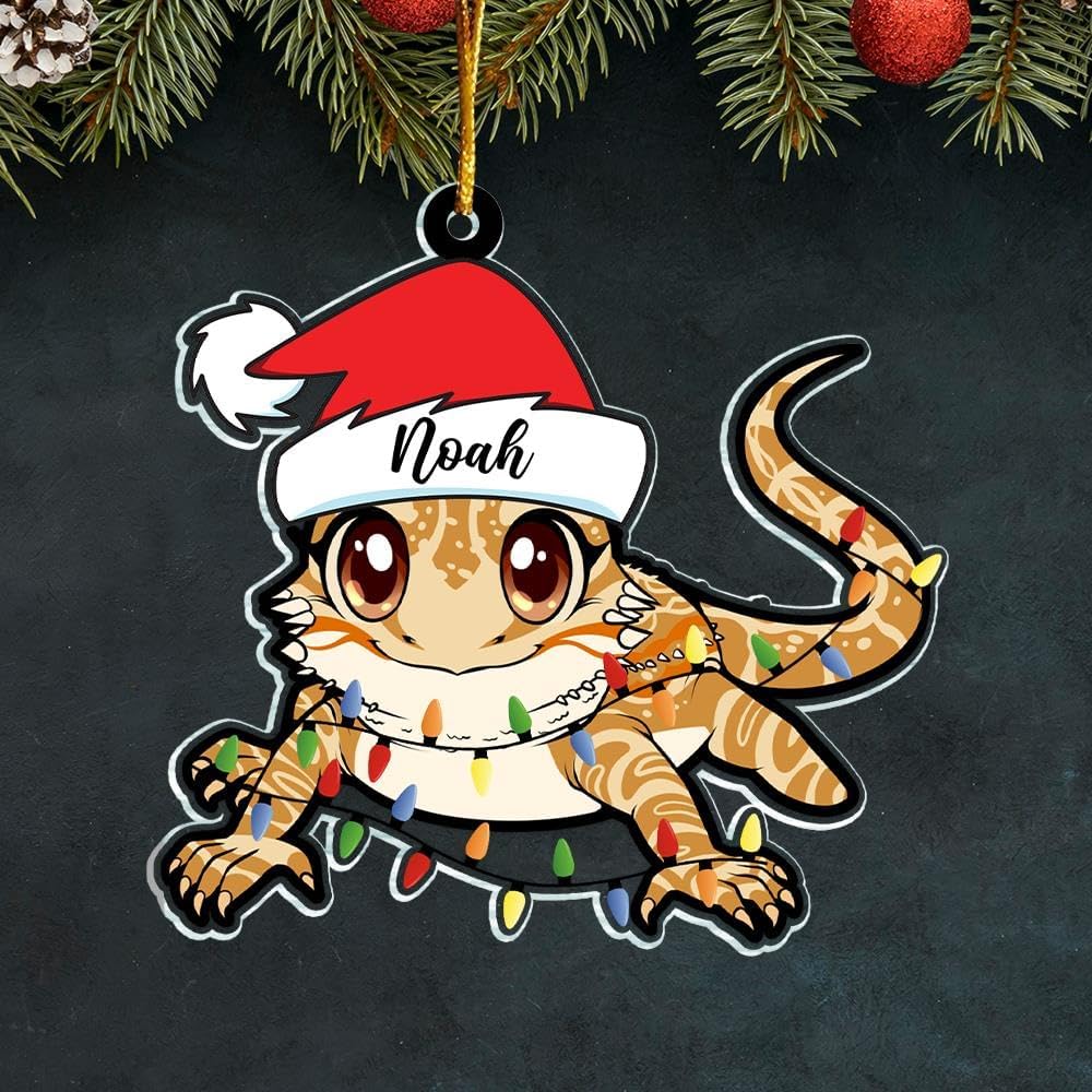 Personalized Bearded Dragon Christmas Ornament Custom