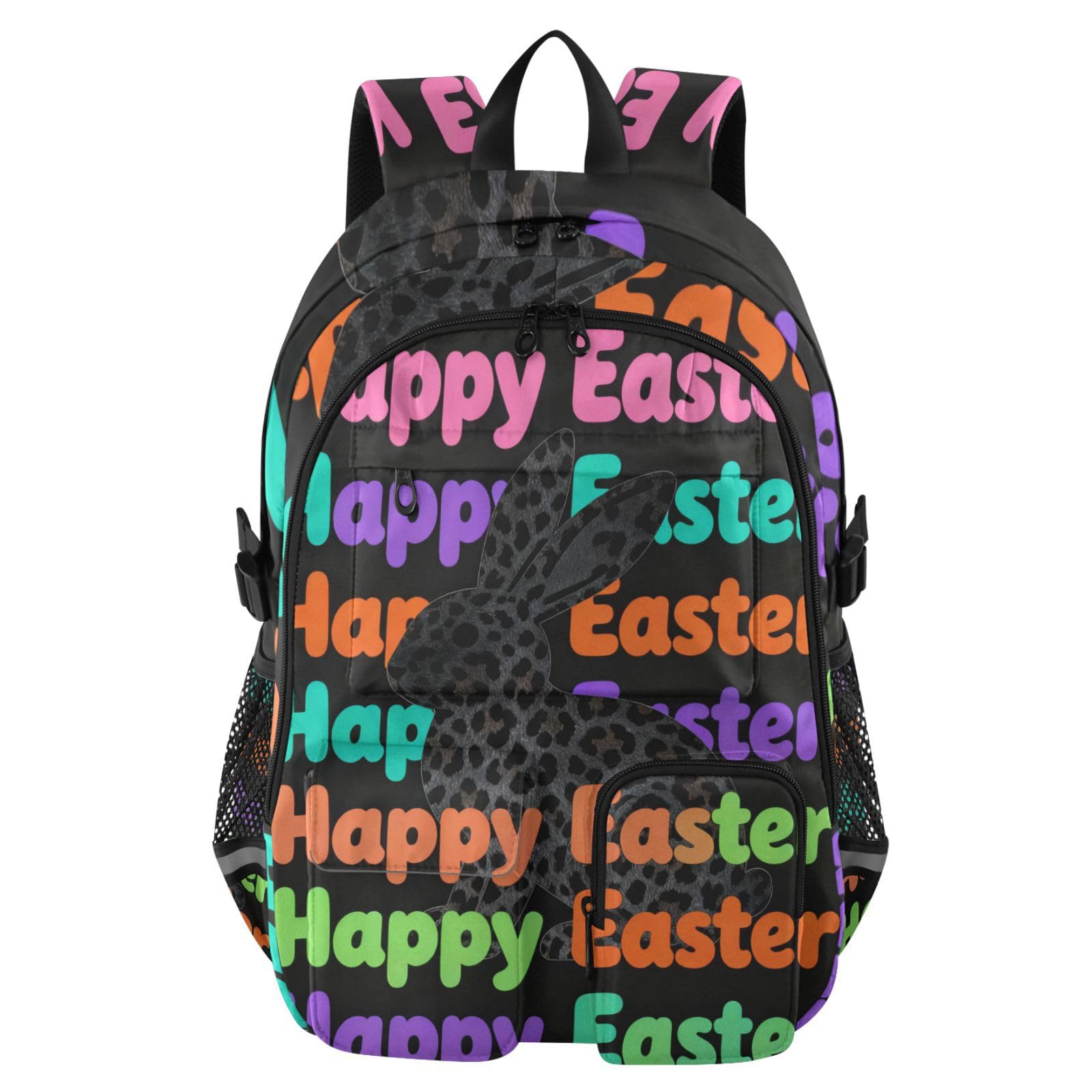 Mochila de viaje de leopardos y conejos de 17.5 pulgadas para portátil de hombre y universidad 8