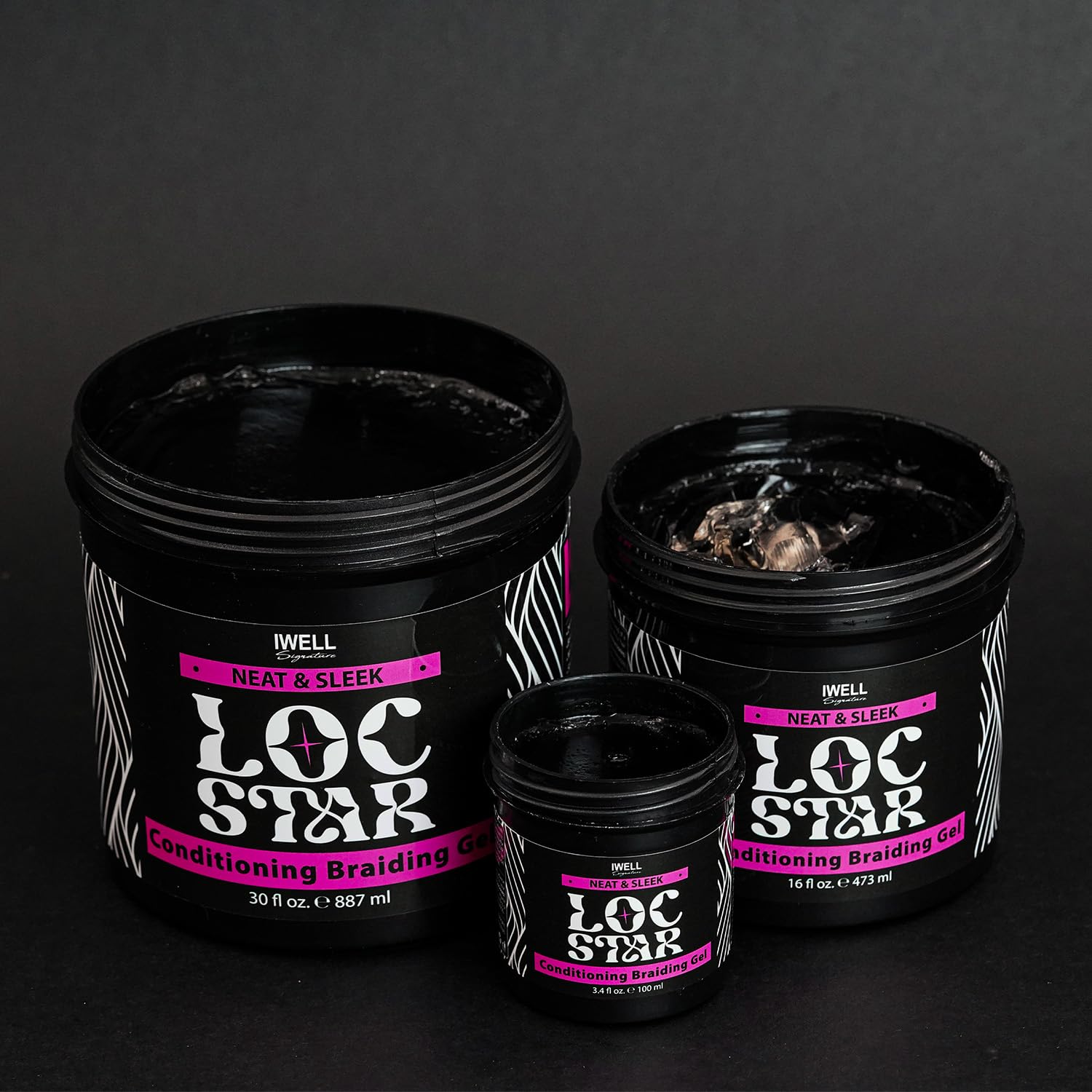 Loc Star Flechtgel, 96 ml, glänzendes Haarstyling-Gel für Zöpfe, Locks, Twists