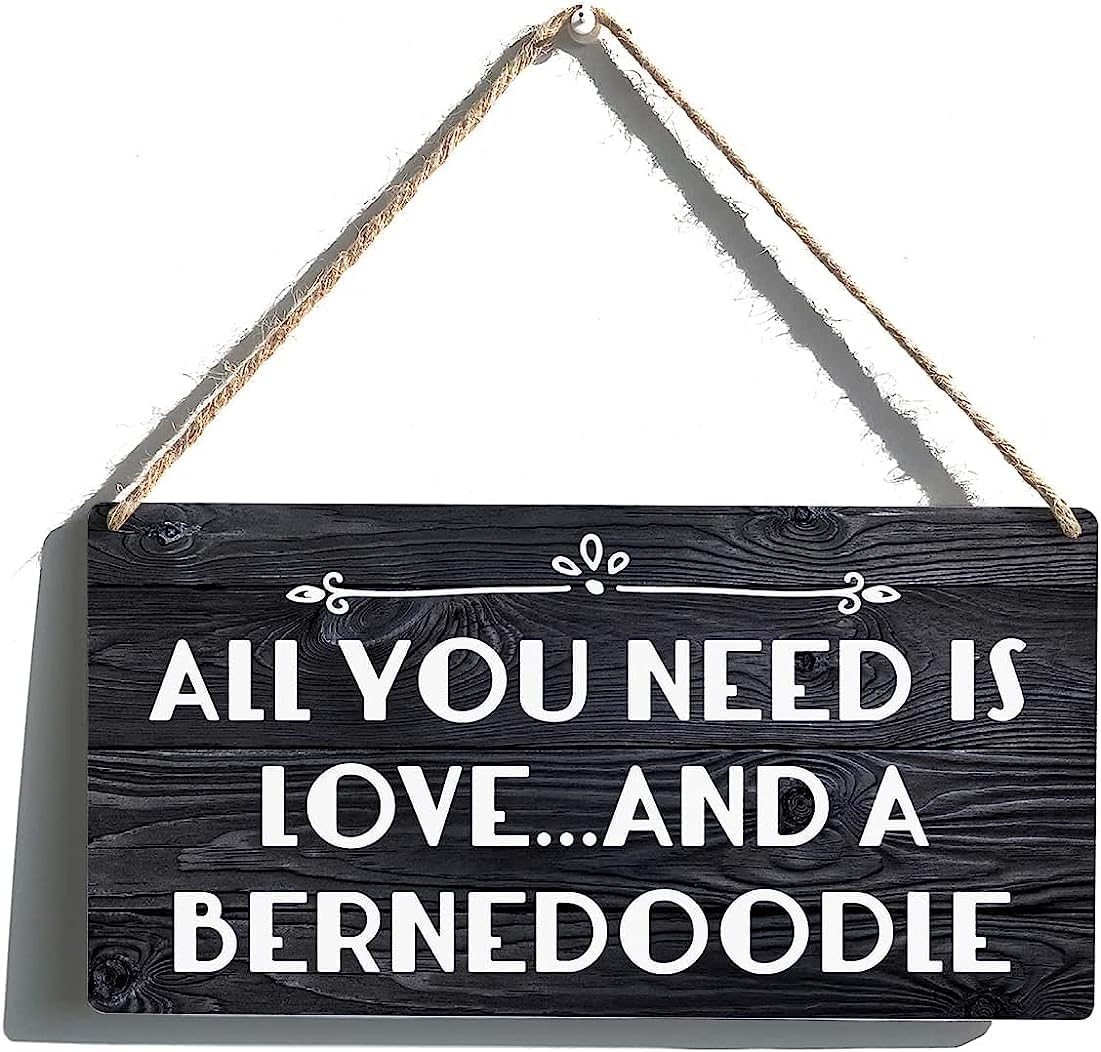 Bernedoodle Wooden Sign - All You Need Is Love And A Bernedoodle, Rustic Farmhouse Wall Decor, 12x6 Inches - View #5
