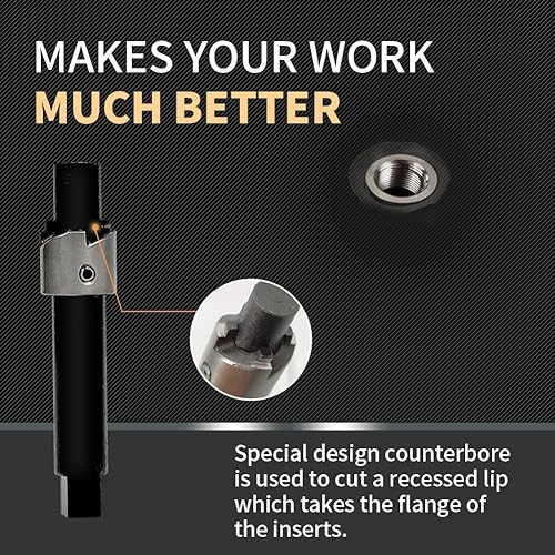 Miniatura 6 de Kit de reparación de rosca M10x1.5 con taladro HSS de inserción de 0.551 in, grifo, avellanado, controlador de instalación, inserto de acero