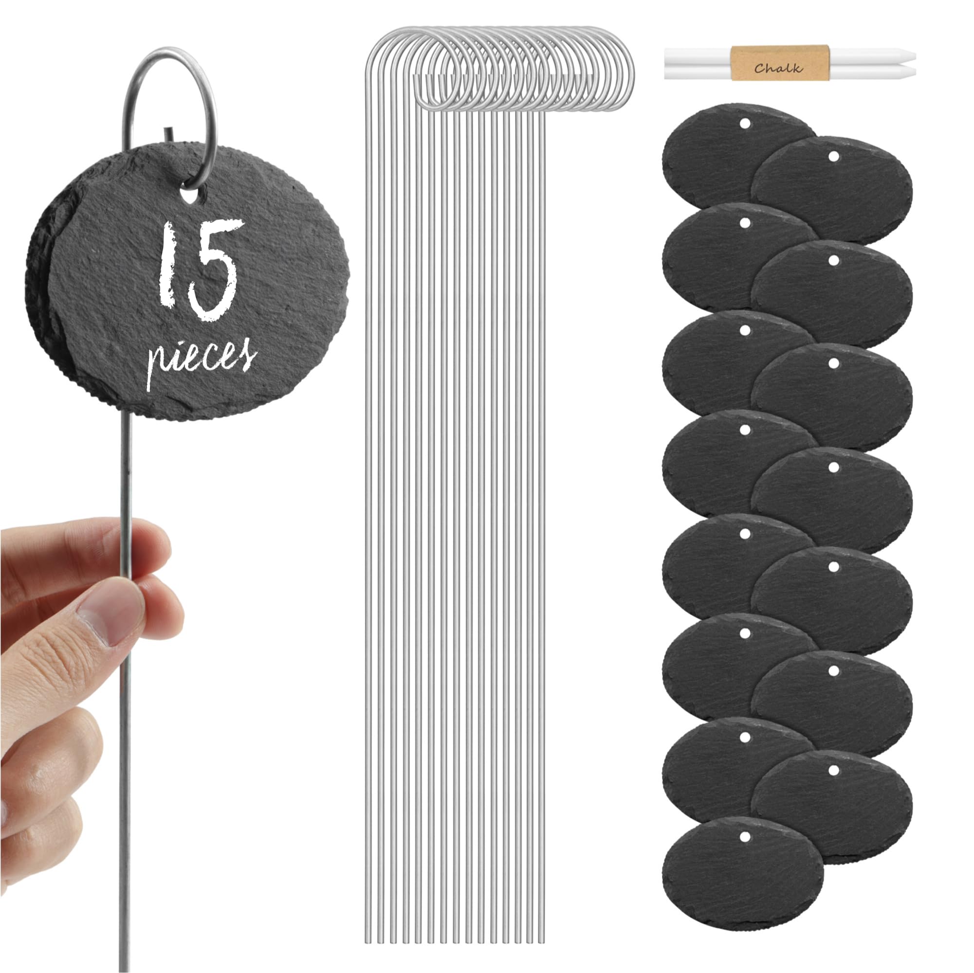 Amazon.com: Navaris Slate Plant Labels (15 Pieces) - Garden Marker