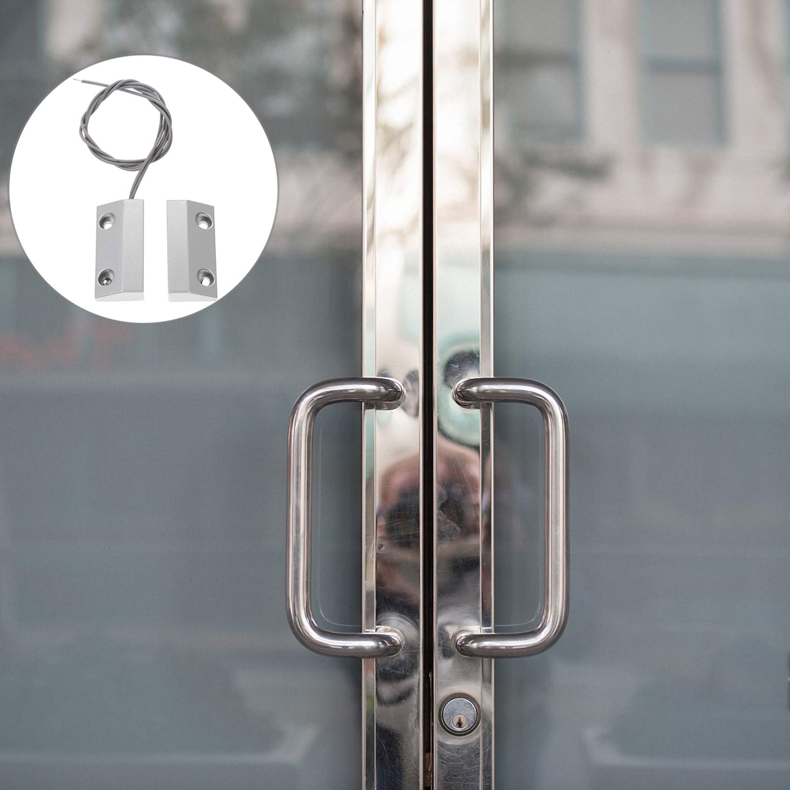 Hemobllo 3ensembles Capteur Alarme Magnétique Filaire De Zinc pour Porte De Garage Et Fenêtre Système De Sécurité avec pour Alarmes De Porte Et Fenêtre Installation Facile Et