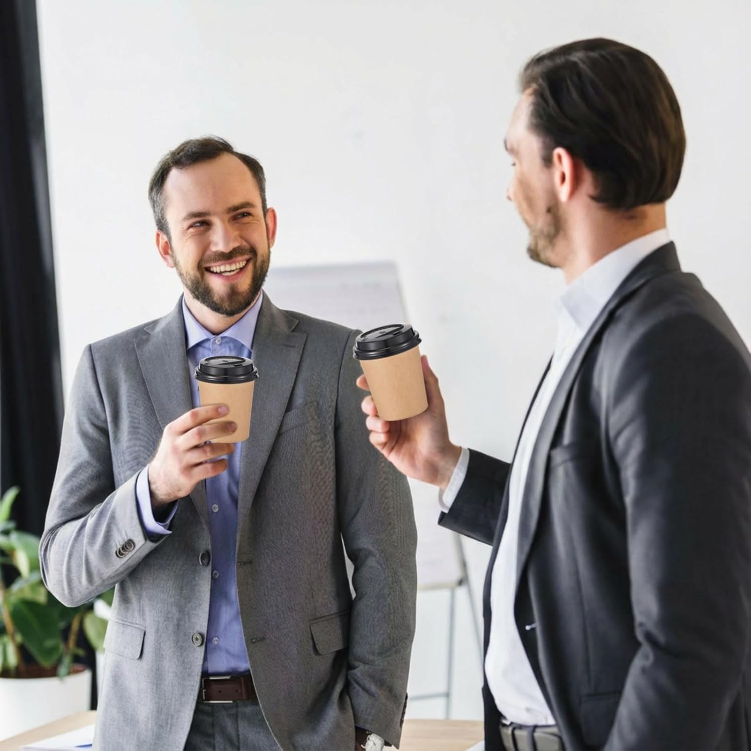 100 Sets 8 oz Disposable Espresso Cup with Lids Mini Coffee Kraft Paper Shots Cups for a Shot, Espresso, Tea, Hot Chocolate and Cold Beverages for Travel Office